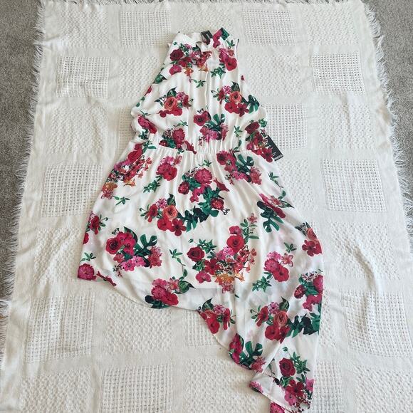 Express XL halter asymmetrical sleeveless floral dress D3 2861 - Picture 6 of 9